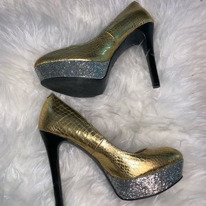 BCBGeneration platform pumps gold silver 6